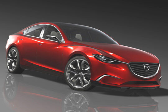 Mittelklasse-Limousine der nächsten Generation: Der Takeri ist im Stile der neuen Formensprache „Kodo – Soul of Motion“ gezeichnet. (Mazda)
