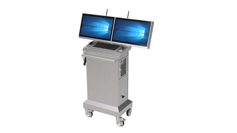 Modern mobile workstations are capable of supporting computing loads of up to 500 watts while meeting the strict demands of controlled cleanroom environments. (Source: Arista Corporation)