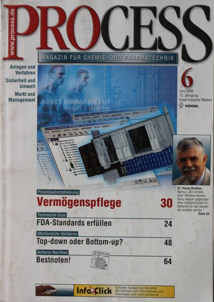 Juni 2006   Top Themen:  - Vermögenspflege - FDA-Standards erfüllen - Top-down oder Bottom-up? - Bestnoten! (Bild: PROCESS)