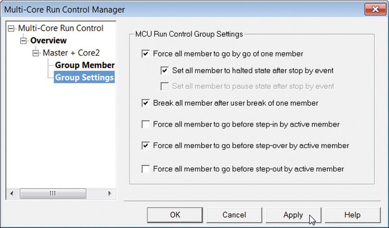 Bild 2: Run-Control-Gruppen zur Steuerung eines Multicore-Target (PLS)