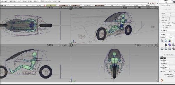 Das C1 von Lit Motors: zwei Gyroskope sorgen dafür, dass der elektrische Zweiradkabinenroller nicht umfallen kann - auch nicht bei einem Unfall (Bild: Lit Motors)