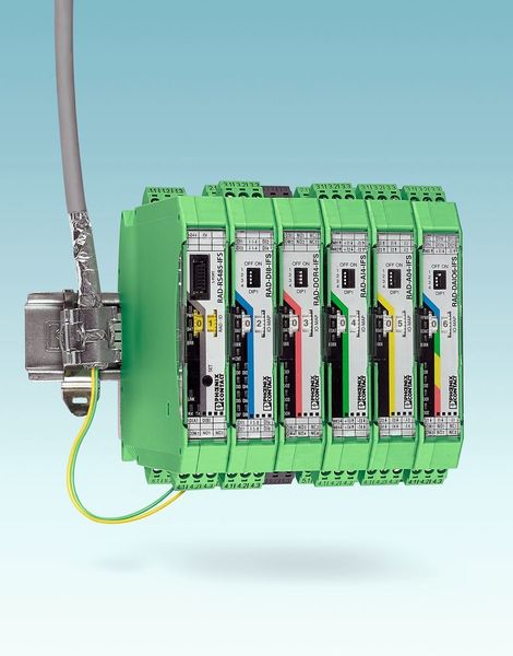 Gemischter Betrieb von funkbasierten und kabelgebundenen Stationen zur Verteilung der I/O-Signale (Phoenix Contact)