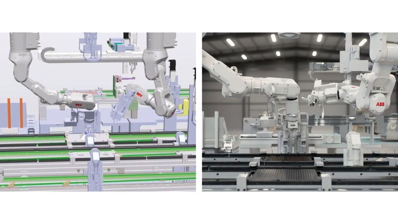 ABB Robotics geht eine Partnerschaft mit Nvidia ein. Ziel ist es, physikalische KI in Industriequalität  bereitzustellen, damit Hersteller die Markteinführungszeit verkürzen und Kosten senken können. (Bild: ABB Robotics)