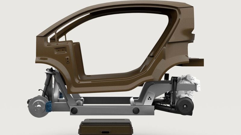 Der Aufbau des Geko ist mit einem Aluframe-Chassis einfach gehalten. (Bild: Liux)