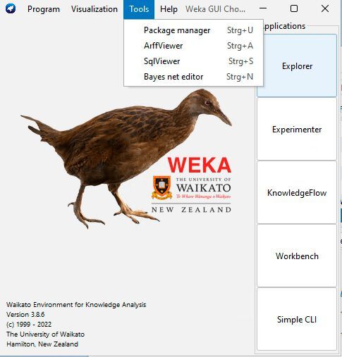 Die grafische Oberfläche von Weka 3 bietet einen schnellen Einstieg.(Bild:  T. Joos)