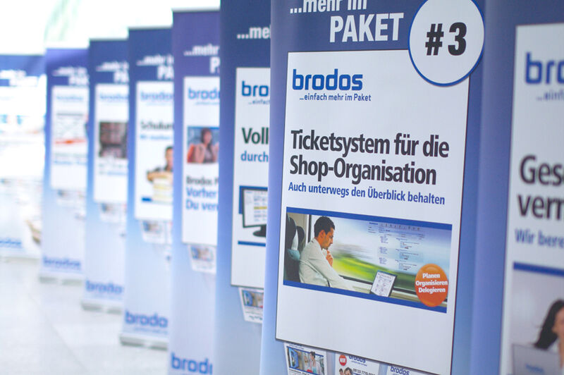 Im speziellen Fokus stand diesmal die Unterstützung des Fachhandels mit der kostenlosen Einkaufsplattform brodos.net Marketplace und den „...einfach mehr im Paket“-Serviceleistungen. (Brodos)