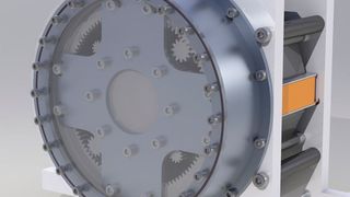 Mit diesem neu entwickelten Planetengenerator der TU Wien soll die Übersetzung von niedrigen zu hohen Drehzahlen einfacher, günstiger und effektiver werden. Gezeigt wird der hoch wirksame Generator im Rahmen der Hannover Messe 2018 in Halle 5 am Stand D18. (TU Wien)