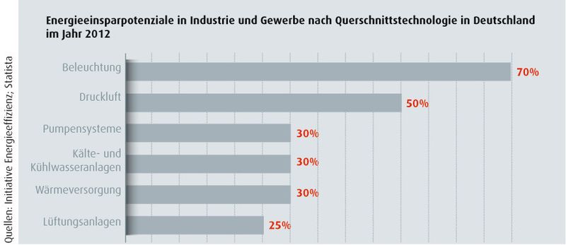 Energieeinsparpotenziale im Jahr 2012 (Initiative Energieeffizienz; Statista)