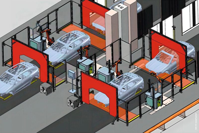 Die Spaltmessanlagen SMA von Polyplan ermöglichen auch die automatisierte Inline-Messung von Bauteileversätzen und Höhenabweichungen an Fahrzeugkarosserien direkt im Produktionsprozess. Dafür sind die Systeme leicht in bestehende Fertigungslinien integrierbar. (Bild: Polyplan)