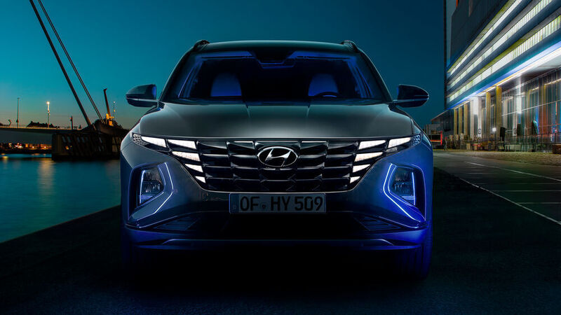 Markantestes Merkmal des neuen Hyundai Tucson sind die direkt in den Kühlergrill übergehenden Scheinwerfer. (Hyundai)