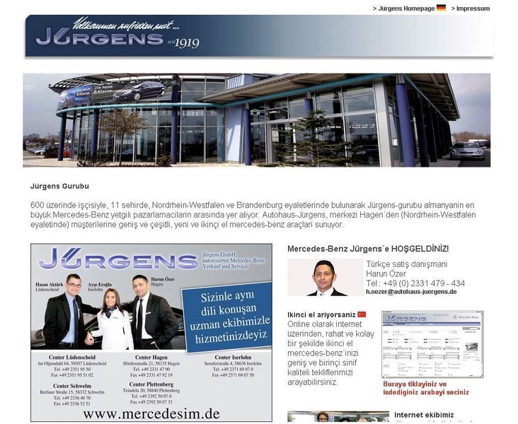 Unter www.mercedesim.de präsentiert sich Jürgens in türkischer Sprache. (Archiv: Vogel Business Media)