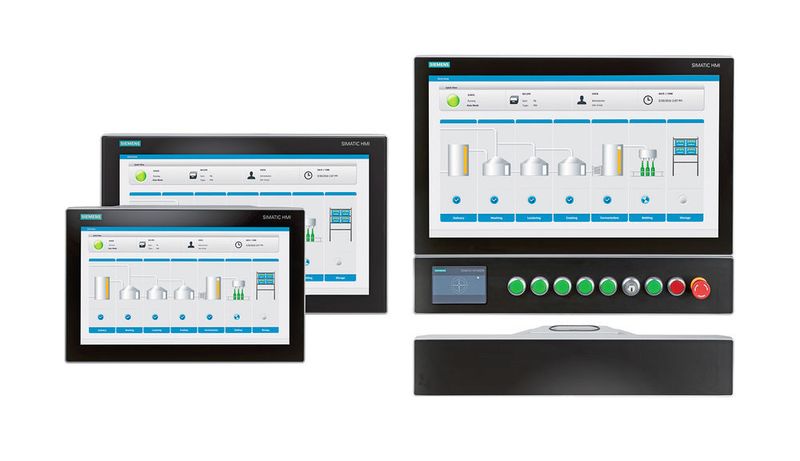 Individualität hat auch bei den Bedienpanels Vorrang, angefangen von Bildschirmdiagonalen über Montagearten bis zu Extension Units inklusive einer großen Auswahl an Bedienelementen. (Siemens)