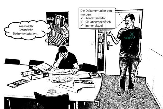 Das Fraunhofer IPT entwickelt mit seinen Projektpartnern ein Augmented-Reality-System, damit sich technische Anleitungen leichter erstellen und nutzen lassen.(Bild:  Fraunhofer IPT)