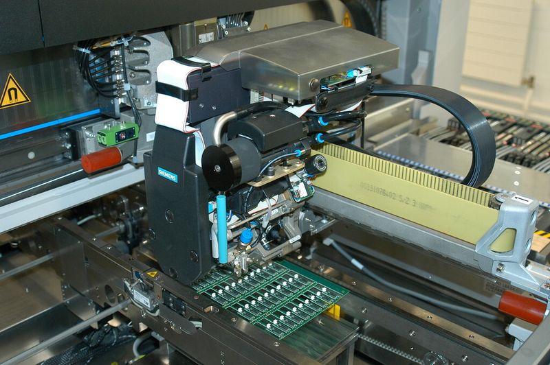 Ideal bei feinen Positionieraufgaben, wie hier bei der Bestückung von 0201 Komponenten in der hauseigenen SMT-Linie von Contrinex, löst der MiniMini die Anforderung mit höchster Präzision. (Bild: Contrinex)