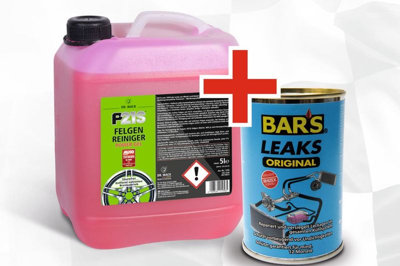 Eine Dose Bars-Leaks Kühlerdichtmittel pro Kanister Felgenreiniger, auch das ist möglich. (Bild: Dr.Wack)