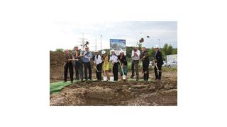 Bei der Metzinger Hans-Jürgen Geiger Maschinen-Vertrieb GmbH wird in die Hände gespuckt: Bereits im Herbst soll die neue Halle des Gebrauchtmaschinen-Händlers fertig sein. Bild: Geiger (Archiv: Vogel Business Media)