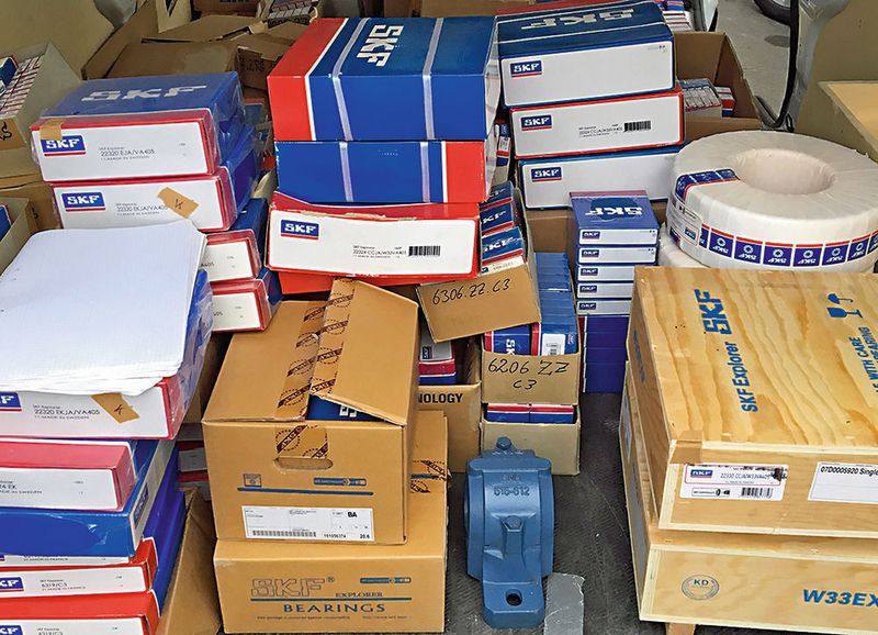 Der bislang größte „Einzelfang“ in Deutschland: Bei einem nicht autorisierten Händler sind die Fahnder auf insgesamt drei Tonnen gefälschter SKF-Produkte gestoßen. (SKF)