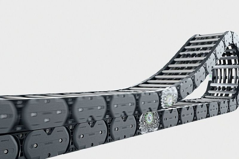 Salzwasser, Wind, UV-Strahlung: Landstromanlagen arbeiten unter rauen Bedingungen. Die Energieketten von Tsubaki Kabelschlepp halten diesen Bedingungen Stand.  (Bild:  Tsubaki Kabelschlepp)