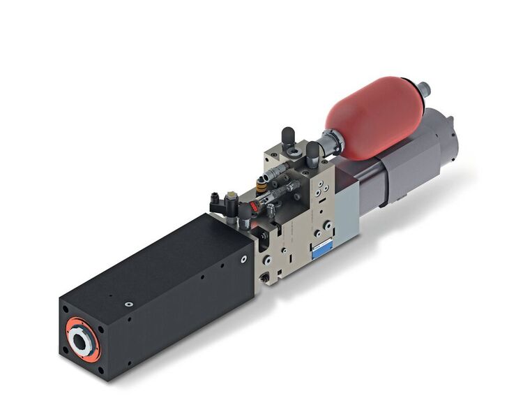 Voiths autarker Servoantrieb CLDP kombiniert Hydraulik mit einem servoelektrischen System. Die Lösung ist sehr kompakt, hochdynamisch und ermöglicht dem Unternehmen zufolge Produktivitätssteigerungen sowohl für Maschinenbauer als auch für Anlagen- und Maschinennutzer. (Voith)