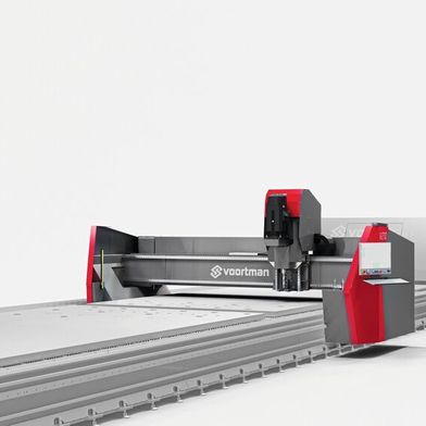 Ein Exemplar der V210-Bearbeitungsmaschine, die laut Voortman das Laserschneiden der V353 um Bohren, Gewindeschneiden und Fräsen ergänzt. (Bild: Voortman)
