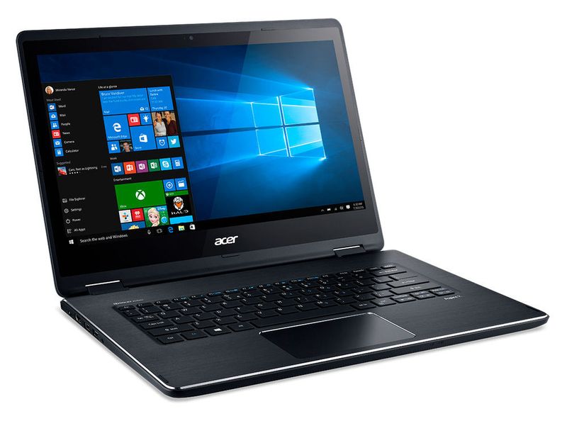 Die aktualisierte Version des 2-in-1-Notebooks Acer Aspire R 14 ist nun mit Skylake-Prozessoren bis hinauf zum Core i7-6500U ausgestattet. Das 14-Zoll-Display liefert die Full-HD-Auflösung. (Bild: Acer)