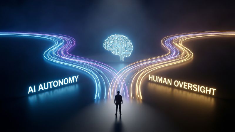 Sowohl beim autonomen Fahren als auch in der industriellen Produktion wird zunehmend kritisch hinterfragt, ob die vollständige Autonomie in jedem Fall erstrebenswert ist. (Bild:  © Hypnotics 14 – stock.adobe.com / KI-generiert)