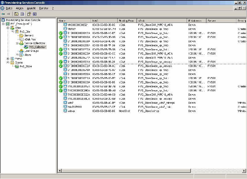Abbildung 3: Citrix Provisioning Server, Zuordnung eines Festplatten Images zu einem Teilnehmer PC. Screenshot: Bär (Archiv: Vogel Business Media)