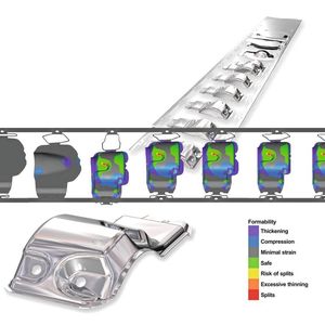 Logopress ProgSim ermöglicht eine genaue Umformsimulation von Folgeverbundwerkzeugen auf Basis eines inkrementellen Ansatzes.