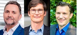 Institutsleitung der Fraunhofer FFB: Prof. Jens Tübke, Prof. Achim Kampker und Prof. Simon Lux (v.l.n.r.) führen die Fraunhofer FFB seit 1. August 2022.