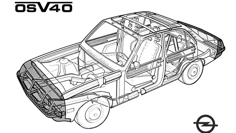 Das Konzept des OSV 40 bestand im Wesentlichen auf der Entwicklung leistungsfähiger Knautschzonen. Zu diesem Zweck wurden viele Hohlräume sowie Längsträger und Stoßfänger mit Polyurethan ausgeschäumt. Zusätzlich gab es vorne weiche Kunststoff-Stoßstangen, die einen Aufprall von bis zu 8 km/h abfederten und ohne Schaden überstehen konnten. (Bild: Opel)