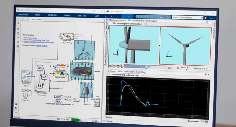 MathWorks in Halle 6, Stand 215: Zu den cleveren und zuverlässigen Software-Tools von MathWorks finden Sie am Stand allerhand Demos, etwa zur virtuellen Inbetriebnahme einer Montagelinie, zur KI-gestützten visuellen Inspektion auf SPSen und zur Fehlerklassifizierung auf Edge-Geräten. (Bild: MathWorks)