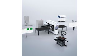 Mit einem Laser-Schneidkopf, einer Laserabsaugung und Strahlschutz wird die Tru Punch 1000 zu einer Tru Matic 1000 fiber. (Bild: Trumpf)