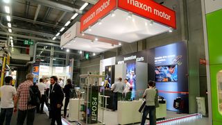Le slogan de maxon: Complete drive Systems and Solutions, vu à SINDEX 2016. (JR Gonthier)