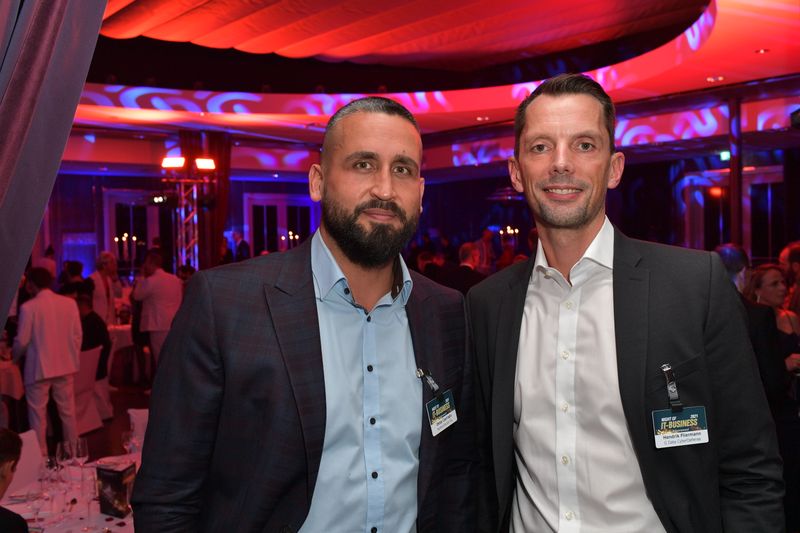 Oktay Cayiroglu, NortonLifeLock, und Hendrik Fliermann, G Data. (Hannes Magerstaedt)