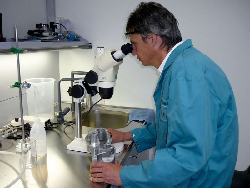 Im Labor seines Technikums kann Mafac den Restschmutz auf den Bauteilen analysieren. (Mafac)