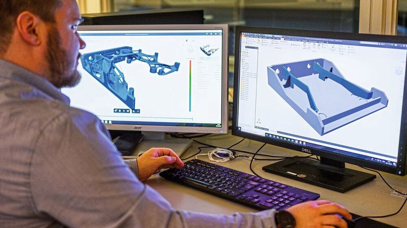 Eine mithilfe von Reverse Engineering erstellte Version des „Alien-Teils“ wurde konstruktiv überarbeitet, um sie mit herkömmlichen Fertigungsmethoden herzustellen. (Autodesk)