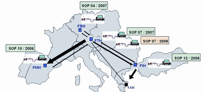 Bei der BSH arbeitet man in einem weltweiten Produktions-Verbund; exemplarisch dafür steht die Kochgerätefertigung an den Standorten Traunreut (D), Bretten (D), Zaragoza (E) und Istanbul (TR). Bild: BSH (Archiv: Vogel Business Media)