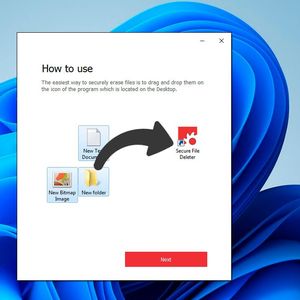 Secure File Deleter kann Dateien per Drag-and-drop über das Icon des Tools löschen.(Bild:  Joos (Screenshot))