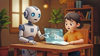 Kinder und Jugendliche arbeiten bereits an ihren KI-Skills, doch eindeutige Regeln fehlen. (Bild: © andy - stock.adobe.com / KI-generiert)