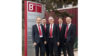 Die Geschäftsführer bei Berghof: Bernd Kapp, Oliver Walter, Nikolaus Rombach, Dr. Dieter Gutwerk, Franz Ott (v.l., nicht auf dem Foto Eric Wildeboer) (Bild: Berghof)