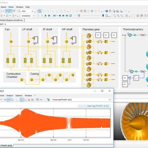 Systemsimulation der Resonanzantwort eines Turbinenmodells mit Unwucht z.B. aufgrund von Vogelschlag.