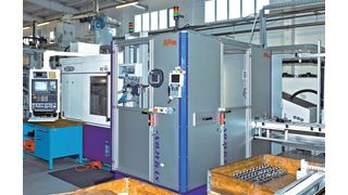 Die Roboterplattform nimmt nur eine Fläche von 1,5 m x 2,5 m in Anspruch.  (Bild: Symacon)