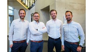 The Ionkraft team (from l. to r.): Stefan Wilski, Daniel Rau, Montgomery Jaritz and Benedikt Heuer, are delighted with their first place in the RWTH Innovation Award. (Ionkraft)