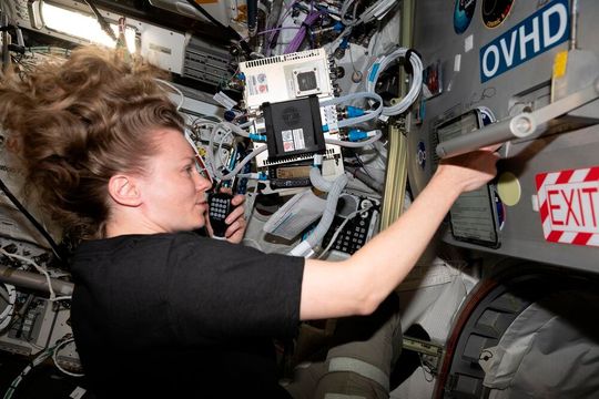 Researchers compared 115 Nasa photographs of 13 astronauts taken on Earth and in space to measure changes in lower eyelid position.(Source:  Nasa)