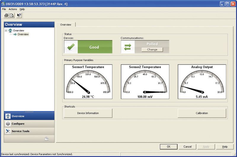 In den Dashboards soll der Anwender über Grafiken und sinnvoll verwendete Farben auf einen Blick den Status und die wichtigsten Parameter eines Messgerätes erfassen können. Dabei haben die Entwickler sich zwar an der Namur-Empfehlung 107 orientiert, diese aber nicht 1:1 umgesetzt.  (Bild: Emerson Process Management)