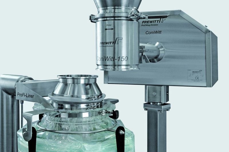 Der Mahlkopf lässt sich einfach aus der Anlage ausschwenken.Das erleichtert die Reinigung.  (Bild: Frewitt)