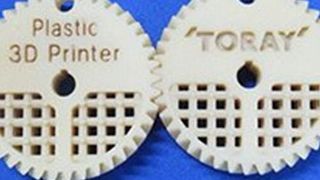 Samples of 3D-printed objects made of spherical polyamide 6 particles. (Toray )