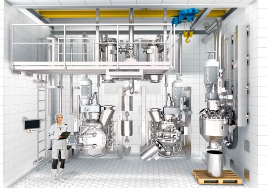 Hochtemperatur-Reaktoren im neuen Amixon-Technikum II(Bild:  Amixon)