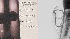 Röntgen gestern und heute: Links eine Röntgenaufnahme aus dem Jahre 1896 des Jagdgewehrs von Wilhelm Conrad Röntgen. Rechts eine aktuelle Aufnahme, die am Entwicklungszentrum Röntgentechnik des Fraunhofer-IIS entstanden ist.  (Bild: Fraunhofer-IIS)