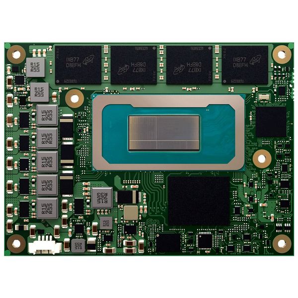 Bild 3: Das COM-HPC-Mini-Modul conga-HPC/mPTL kombiniert die KI-Rechenleistung der Panther-Lake-Architektur mit einer hohen Dichte an High-Speed-Schnittstellen wie PCIe5 und USB4.  (Bild: Congatec)